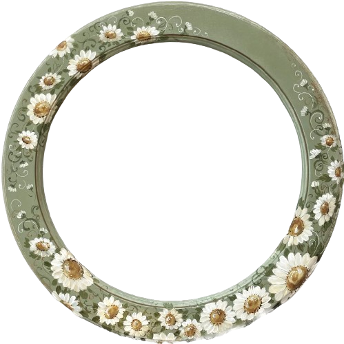 oglinda rotunda pictata