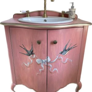 Mobilier de baie Suba Decor pictat manual cu randunele
