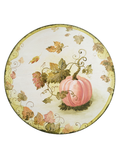 platou rotund din lemn pictat