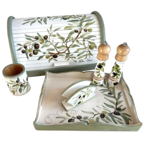 set bucatarie pictat cu masline