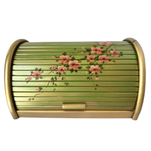 cutie pentru paine pictata cu flori de cires