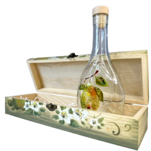 sticla pentru tuica si cutie