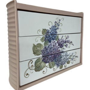 Cutie depozitare bijuterii sau machiaje pictata cu flori de liliac